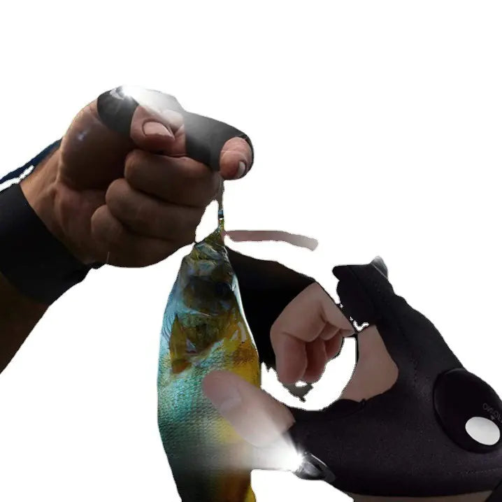 LED Flashlight Gloves for Camping and Night Running